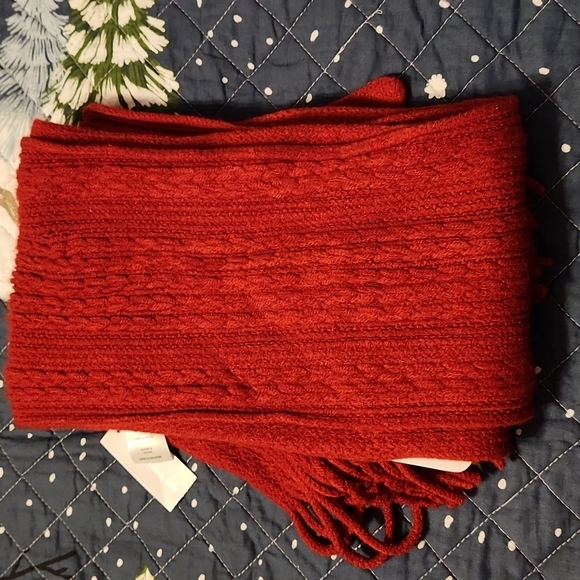 Brand New Red Scarf With Gloves. Has Tags and Cardboard In Between. Still Folded - Picture 3 of 3